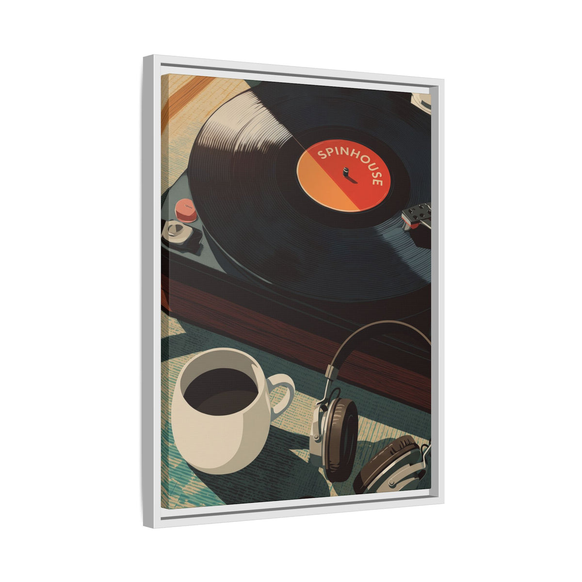 As we spin, so we sip - Framed Canvas