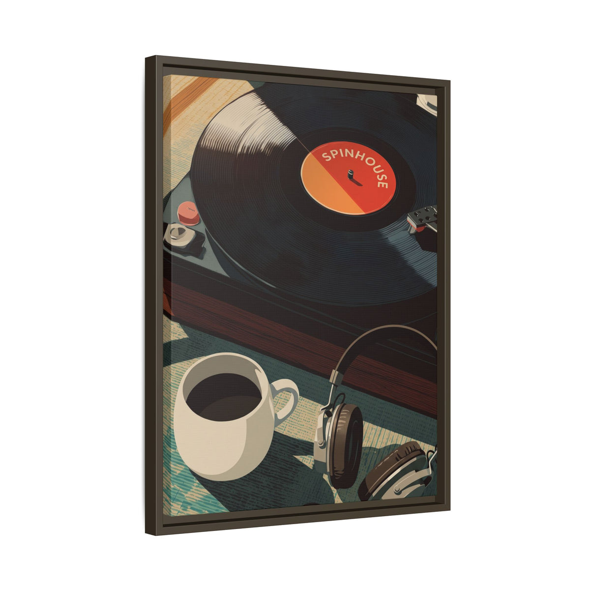 As we spin, so we sip - Framed Canvas