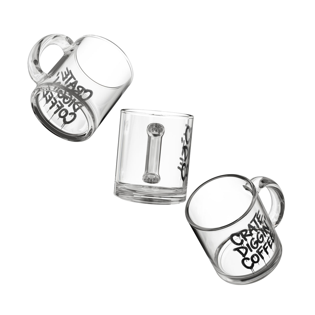 Crate Diggin' - Retro Graffiti Glass Mug (10oz)