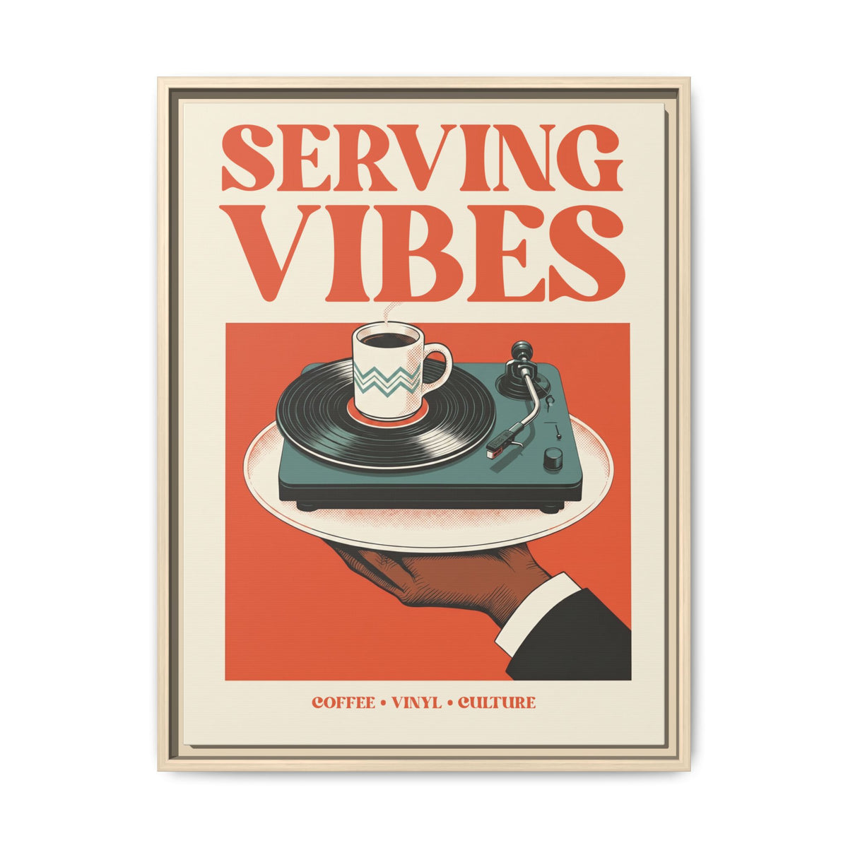 Serving Vibes - Framed Canvas