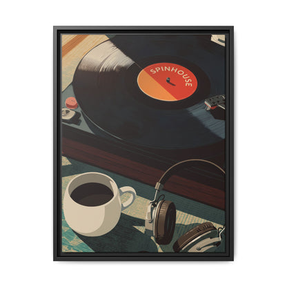 As we spin, so we sip - Framed Canvas