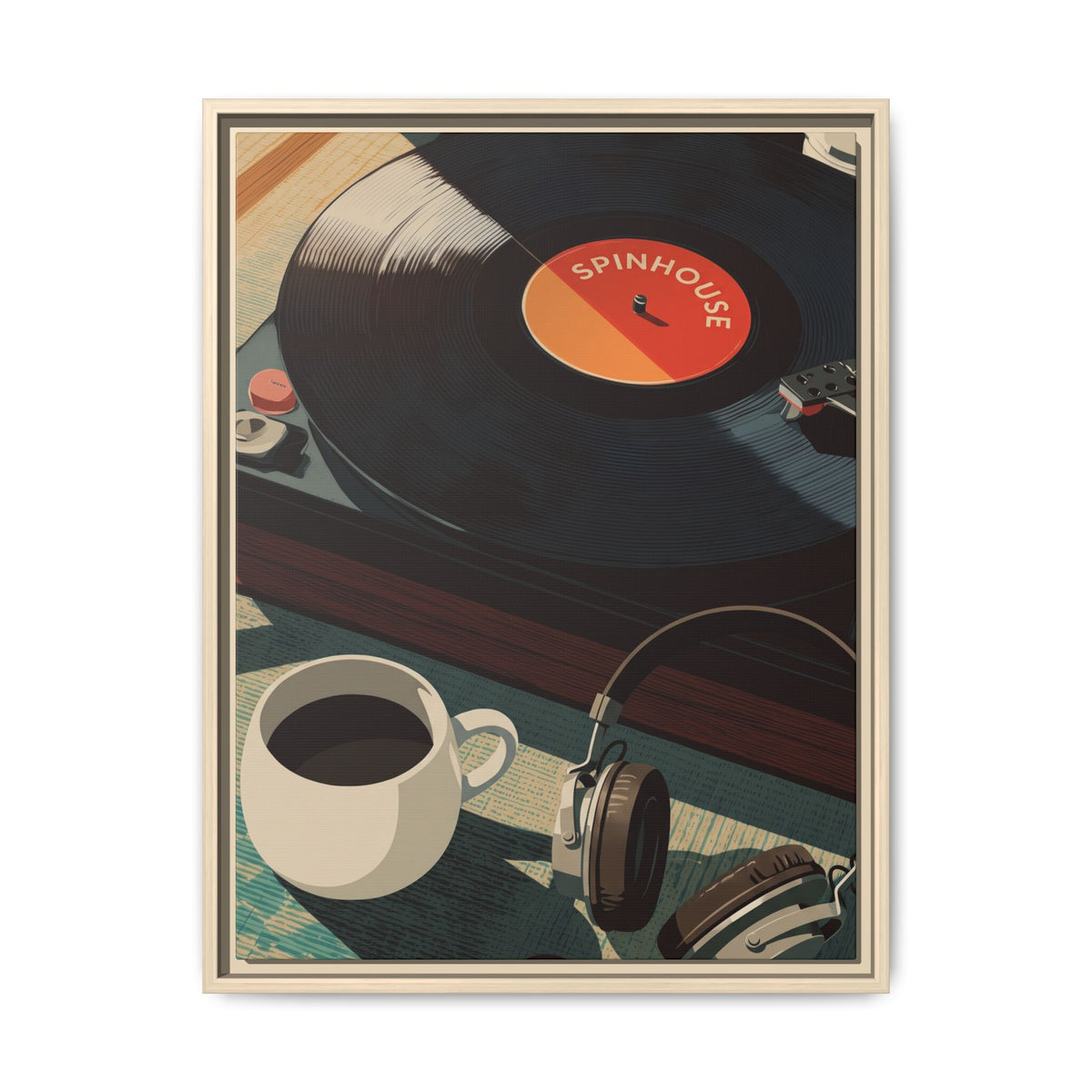As we spin, so we sip - Framed Canvas