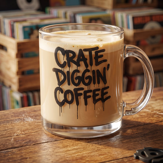 Crate Diggin' - Retro Graffiti Glass Mug (10oz)