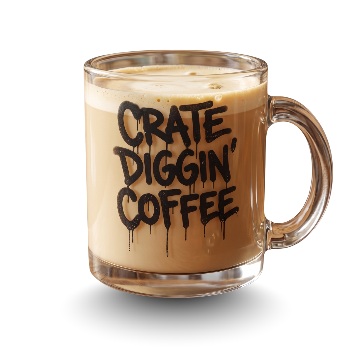 Crate Diggin' - Retro Graffiti Glass Mug (10oz)